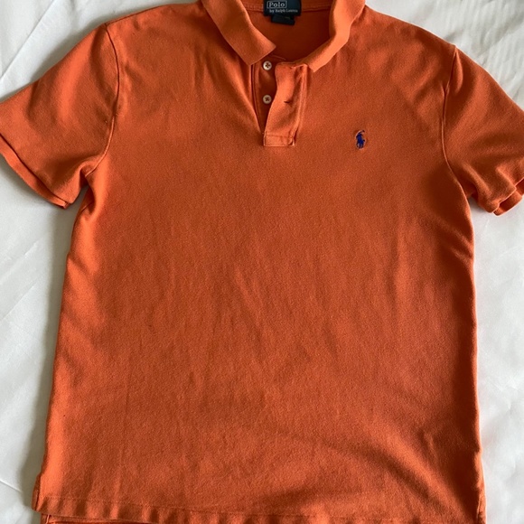 Polo shirt - Orange with blue polo - Picture 5 of 7